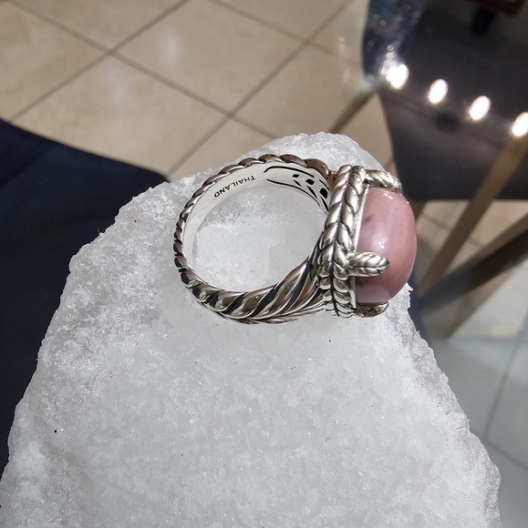 John Hardy Pink Quartz Basketweave Ring - Picture 5 of 11